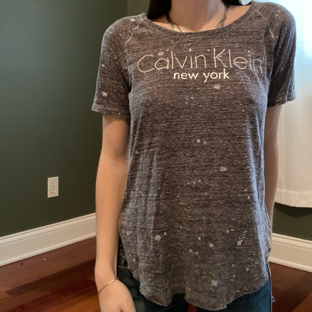 Grey Metallic Calvin Klein T-Shirt